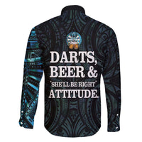 Personalized New Zealand Darts Beer Family Matching Short Sleeve Bodycon Dress and Hawaiian Shirt Paua Shell Aotearoa Maori Tattoo LT14 - Polynesian Pride