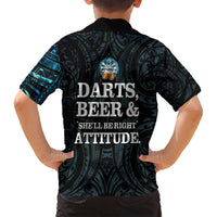Personalized New Zealand Darts Beer Family Matching Tank Maxi Dress and Hawaiian Shirt Paua Shell Aotearoa Maori Tattoo LT14 - Polynesian Pride