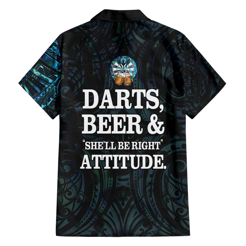 Personalized New Zealand Darts Beer Family Matching Tank Maxi Dress and Hawaiian Shirt Paua Shell Aotearoa Maori Tattoo LT14 - Polynesian Pride