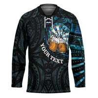 Personalized New Zealand Darts Beer Hockey Jersey Paua Shell Aotearoa Maori Tattoo - Polynesian Pride