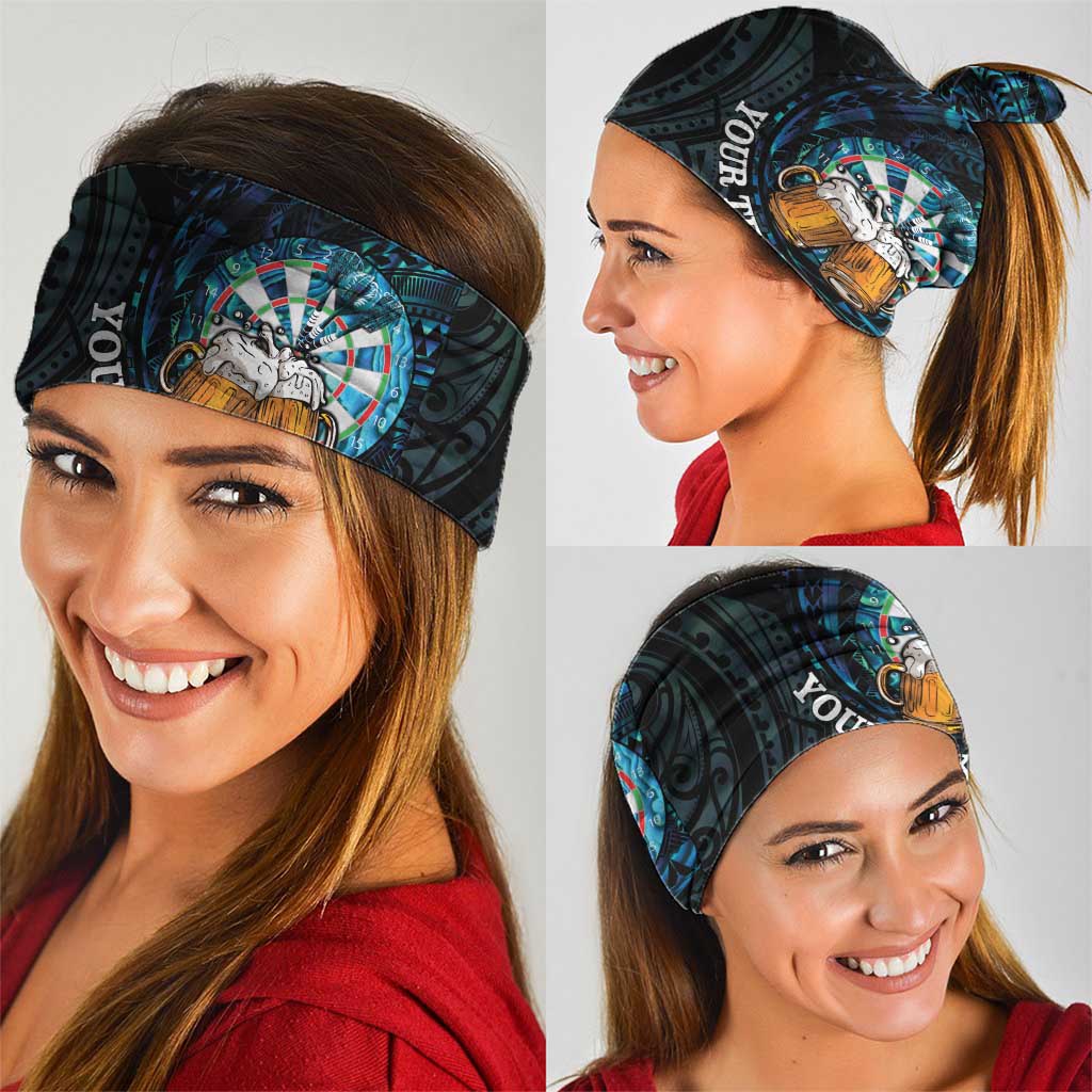 Personalized New Zealand Darts Beer Neck Gaiter Paua Shell Aotearoa Maori Tattoo - Polynesian Pride