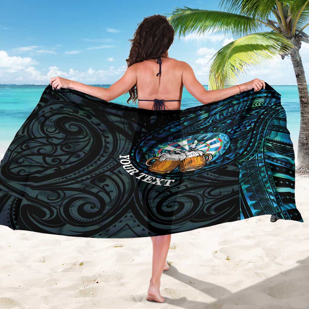 Personalized New Zealand Darts Beer Sarong Paua Shell Aotearoa Maori Tattoo - Polynesian Pride