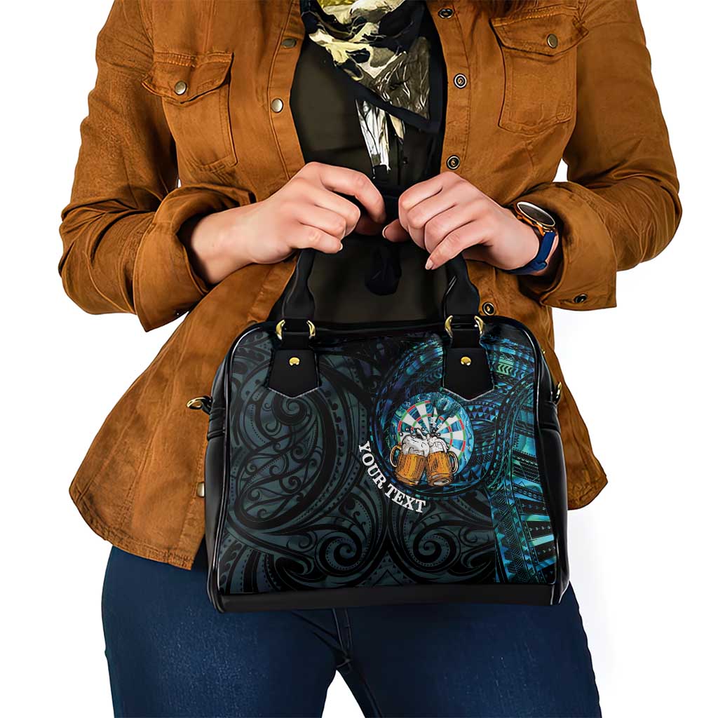 Personalized New Zealand Darts Beer Shoulder Handbag Paua Shell Aotearoa Maori Tattoo - Polynesian Pride
