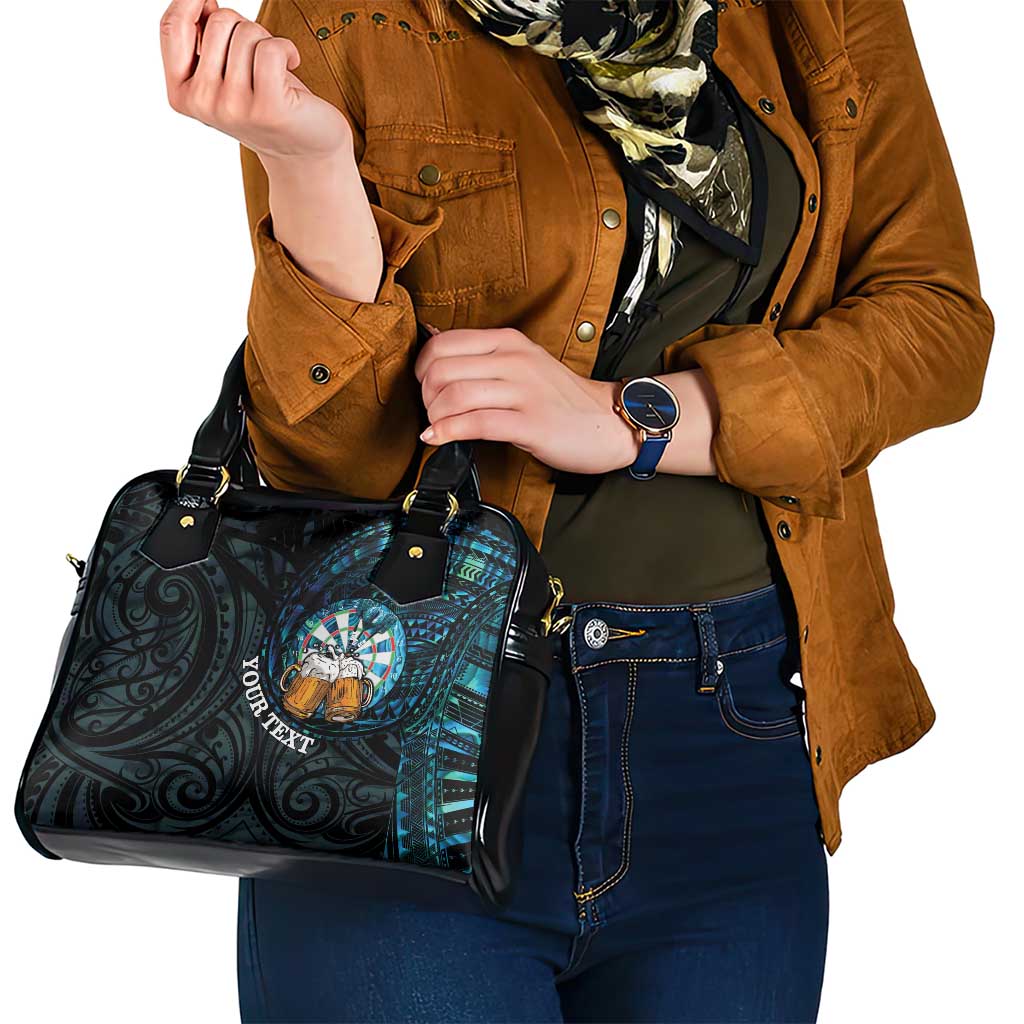Personalized New Zealand Darts Beer Shoulder Handbag Paua Shell Aotearoa Maori Tattoo - Polynesian Pride