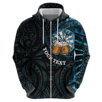 Personalized New Zealand Darts Beer Zip Hoodie Paua Shell Aotearoa Maori Tattoo LT14 - Polynesian Pride