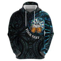 Personalized New Zealand Darts Beer Zip Hoodie Paua Shell Aotearoa Maori Tattoo LT14 - Polynesian Pride
