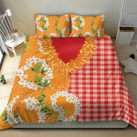 Prince Kuhio Aloha Hawaii Bedding Set Plumeria Ilima Lei Palaka Motifs