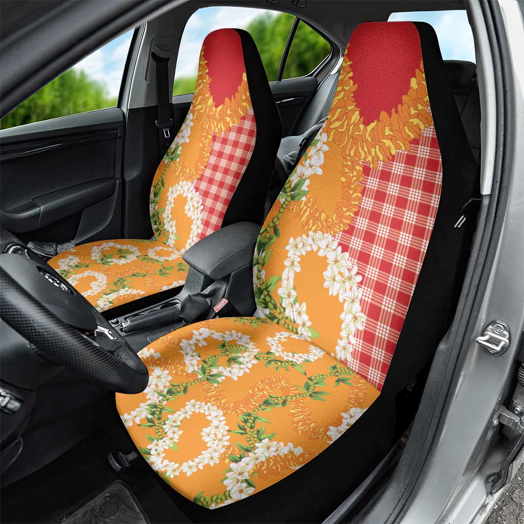 Prince Kuhio Aloha Hawaii Car Seat Cover Plumeria Ilima Lei Palaka Motifs