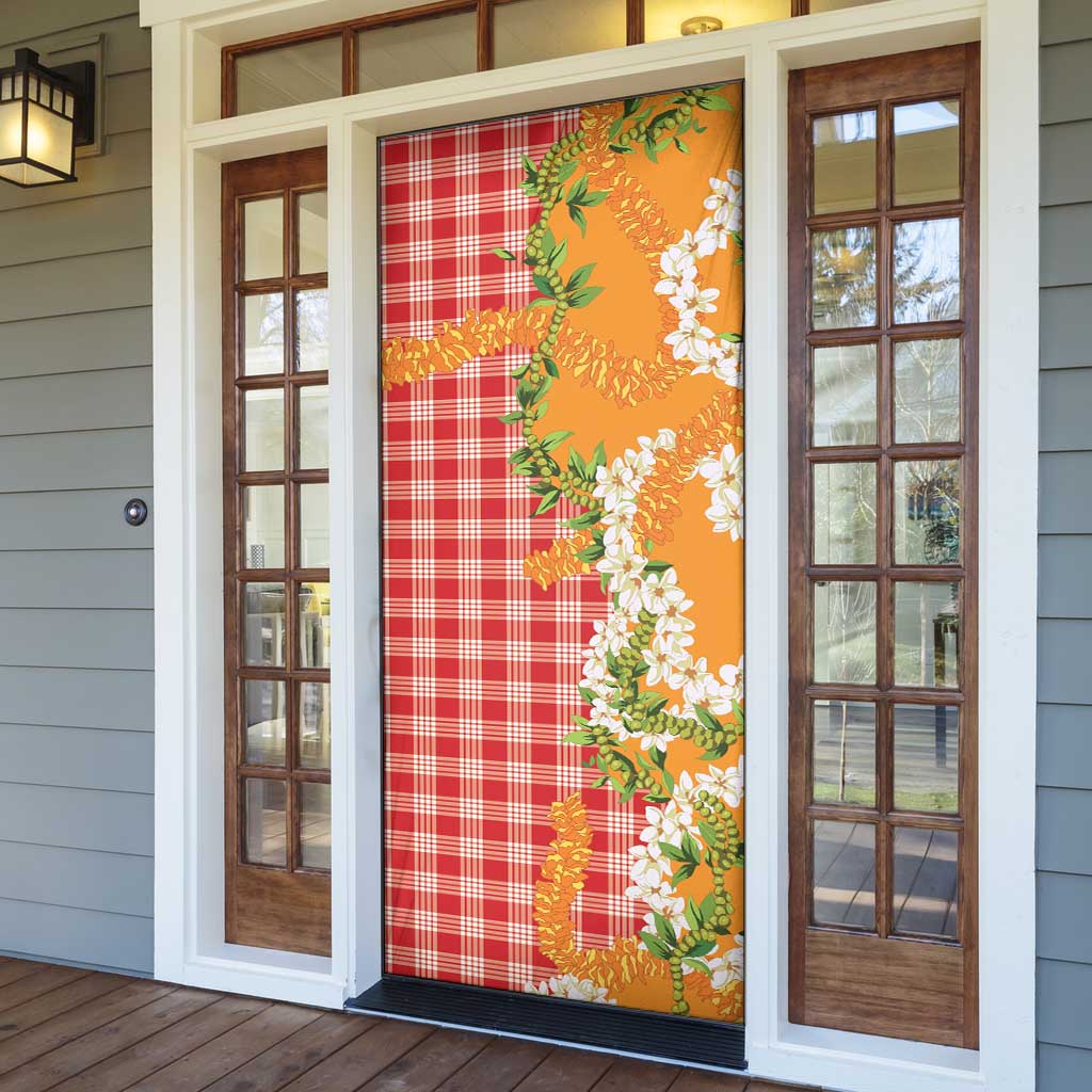 Prince Kuhio Aloha Hawaii Door Cover Plumeria Ilima Lei Palaka Motifs