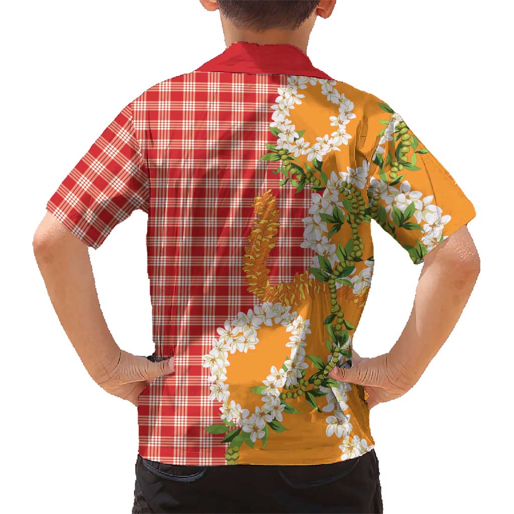Prince Kuhio Aloha Hawaii Family Matching Mermaid Dress and Hawaiian Shirt Plumeria Ilima Lei Palaka Motifs LT14 - Polynesian Pride