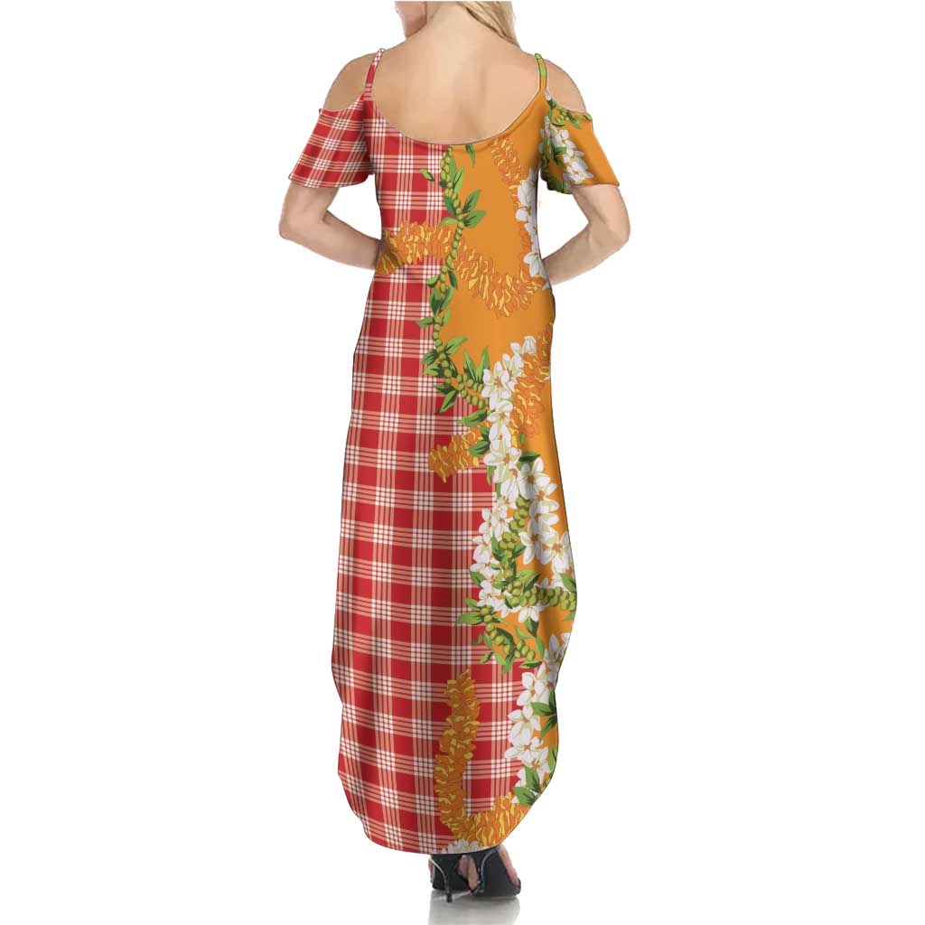 Prince Kuhio Aloha Hawaii Family Matching Summer Maxi Dress and Hawaiian Shirt Plumeria Ilima Lei Palaka Motifs LT14 - Polynesian Pride