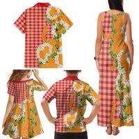 Prince Kuhio Aloha Hawaii Family Matching Tank Maxi Dress and Hawaiian Shirt Plumeria Ilima Lei Palaka Motifs LT14 - Polynesian Pride