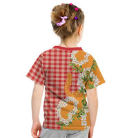 Prince Kuhio Aloha Hawaii Kid T Shirt Plumeria Ilima Lei Palaka Motifs