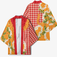 Prince Kuhio Aloha Hawaii Kimono Plumeria Ilima Lei Palaka Motifs