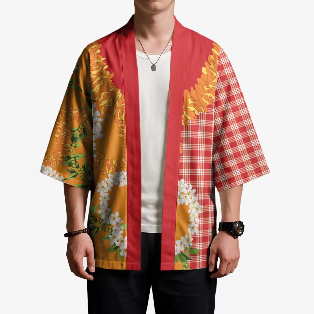 Prince Kuhio Aloha Hawaii Kimono Plumeria Ilima Lei Palaka Motifs