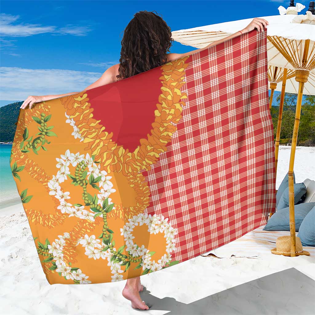 Prince Kuhio Aloha Hawaii Sarong Plumeria Ilima Lei Palaka Motifs