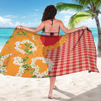 Prince Kuhio Aloha Hawaii Sarong Plumeria Ilima Lei Palaka Motifs