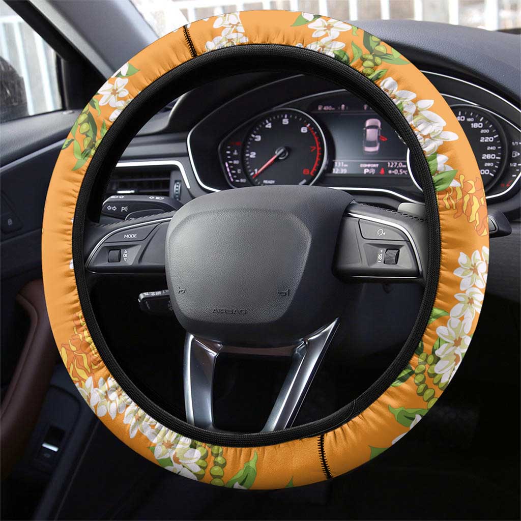 Prince Kuhio Aloha Hawaii Steering Wheel Cover Plumeria Ilima Lei Palaka Motifs