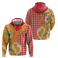 Prince Kuhio Aloha Hawaii Zip Hoodie Plumeria Ilima Lei Palaka Motifs