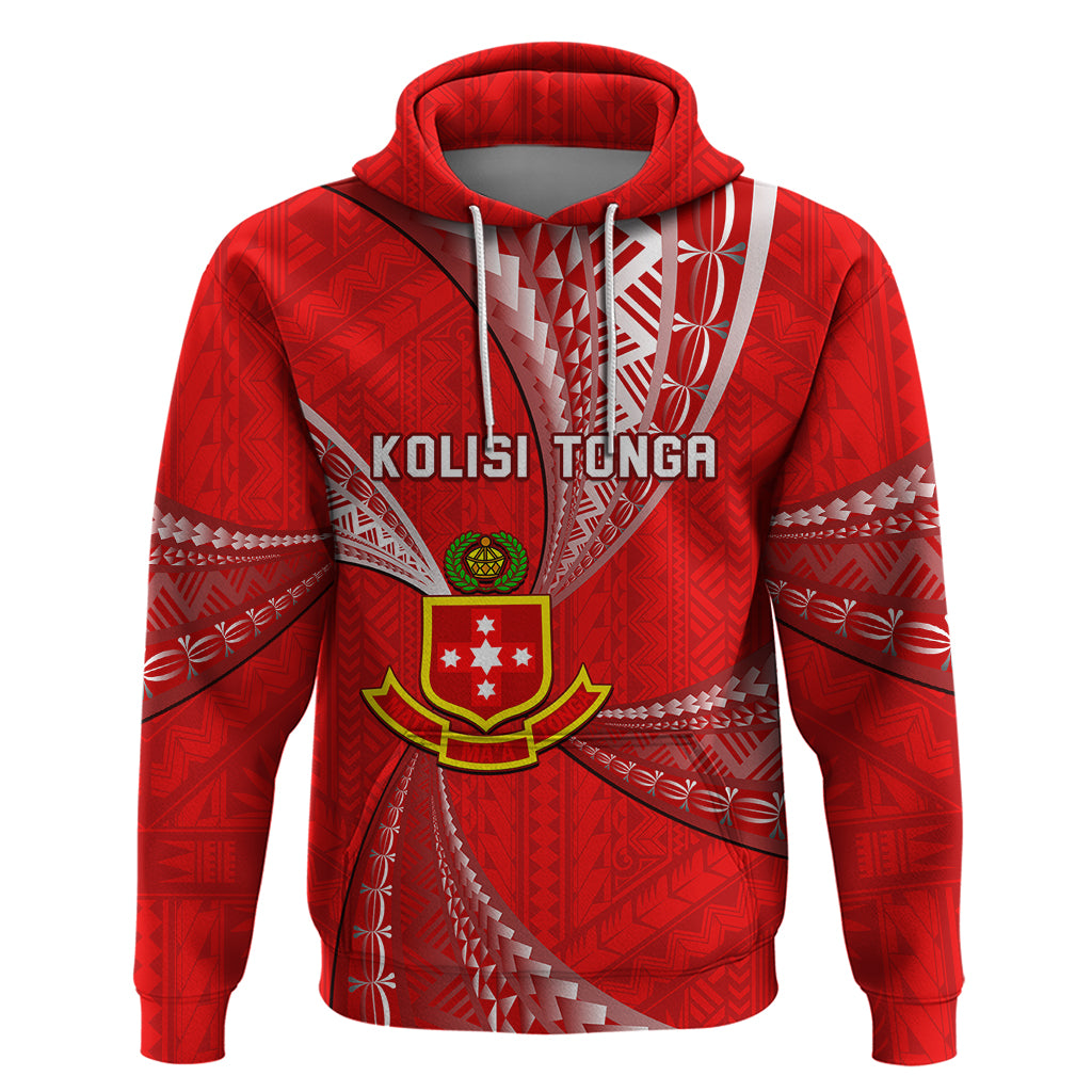 Custom Tonga College Alete Hoodie Kolisi Tonga Ngatu Pattern LT14 Pullover Hoodie Red - Polynesian Pride