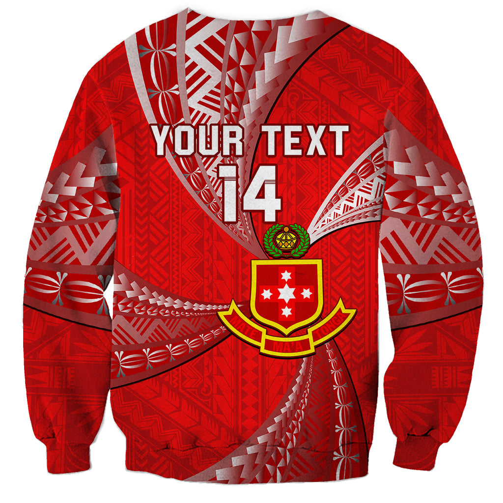 Personalised Tonga College Alete Sweatshirt Kolisi Tonga Ngatu Pattern LT14 - Polynesian Pride