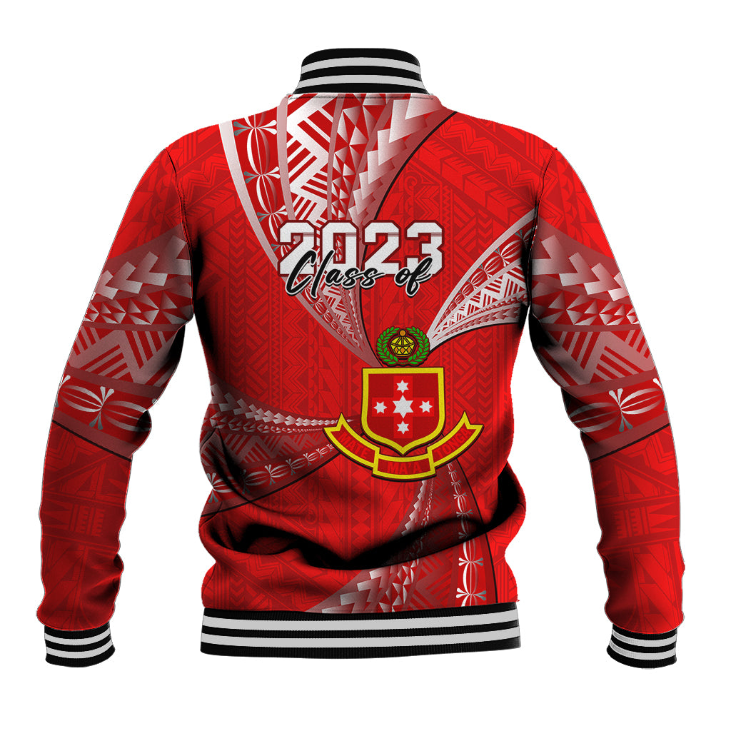 Personalised Tonga College Alete Baseball Jacket Class Of Year Kolisi Tonga Ngatu Pattern LT14 - Polynesian Pride