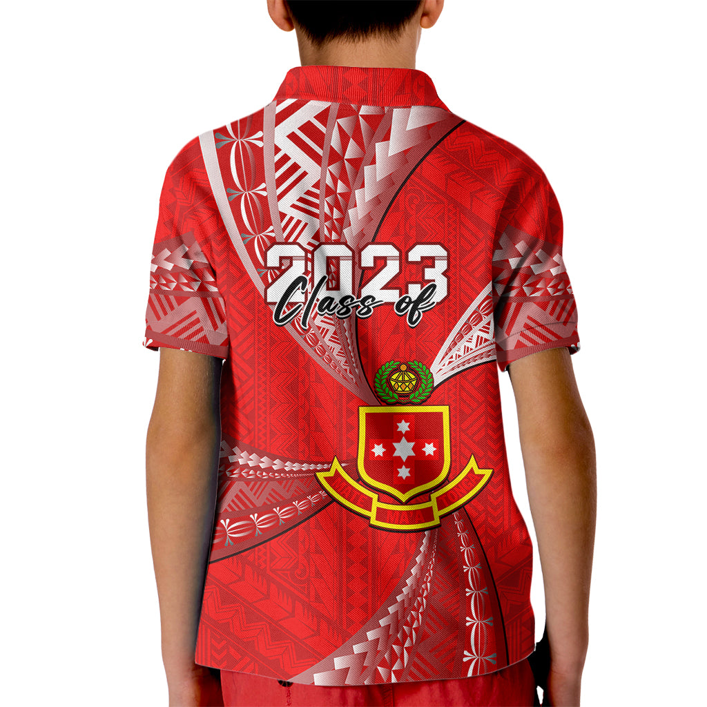 Personalised Tonga College Alete Kid Polo Shirt Class Of Year Kolisi Tonga Ngatu Pattern LT14 - Polynesian Pride