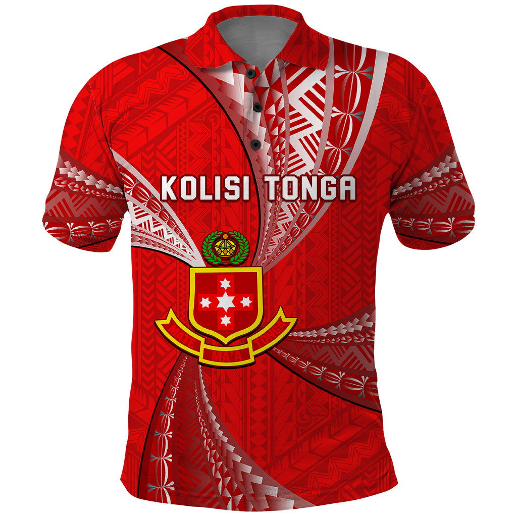 Custom Tonga College Alete Polo Shirt Class Of Year Kolisi Tonga Ngatu Pattern LT14 Red - Polynesian Pride