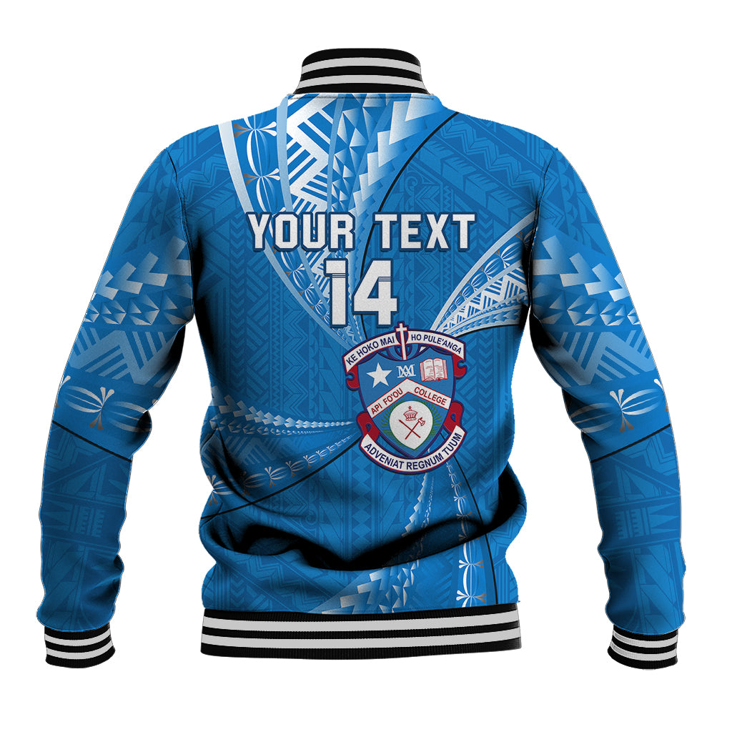 Personalised Tonga Apifoou College Baseball Jacket Tongan Ngatu Pattern LT14 - Polynesian Pride