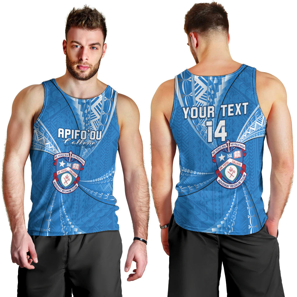 Personalised Tonga Apifoou College Men Tank Top Tongan Ngatu Pattern LT14 - Polynesian Pride
