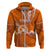 Custom Tonga Tailulu College Hoodie Class of Year Tongan Ngatu Pattern LT14 Zip Hoodie Orange - Polynesian Pride