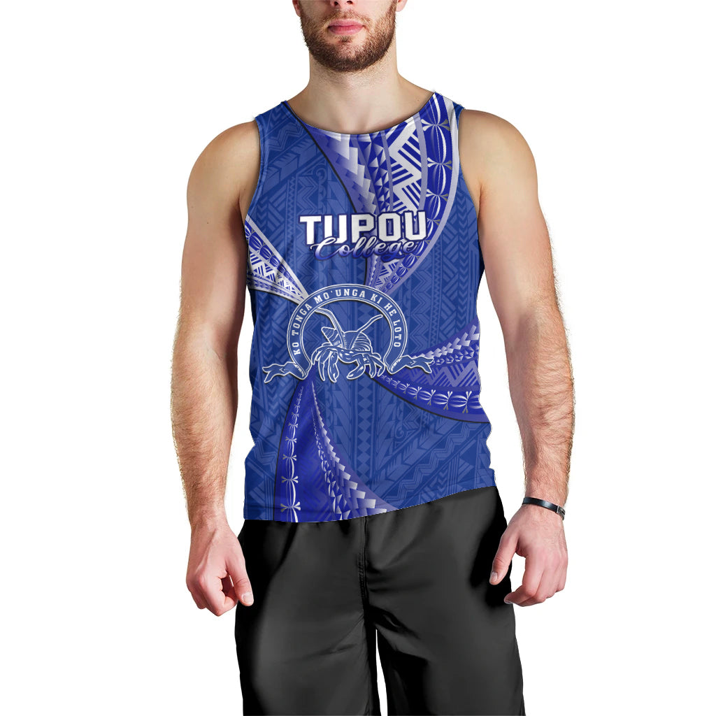 Personalised Tonga Tupou College Men Tank Top Tongan Ngatu Pattern LT14 - Polynesian Pride
