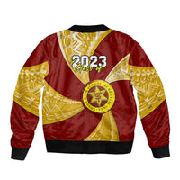 Personalised Tonga High School Bomber Jacket Class Of Year Tongan Ngatu Pattern LT14 - Polynesian Pride