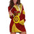 Personalised Tonga High School Hoodie Dress Class Of Year Tongan Ngatu Pattern LT14 Maroon - Polynesian Pride