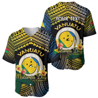 Personalised Malampa Day Baseball Jersey Vanuatu Provinces Polynesian Pattern