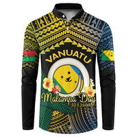 Personalised Malampa Day Button Sweatshirt Vanuatu Provinces Polynesian Pattern LT14 Black - Polynesian Pride