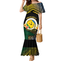 Personalised Malampa Day Family Matching Mermaid Dress and Hawaiian Shirt Vanuatu Provinces Polynesian Pattern