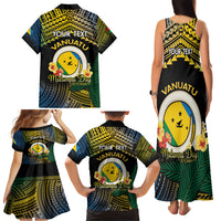 Personalised Malampa Day Family Matching Tank Maxi Dress and Hawaiian Shirt Vanuatu Provinces Polynesian Pattern