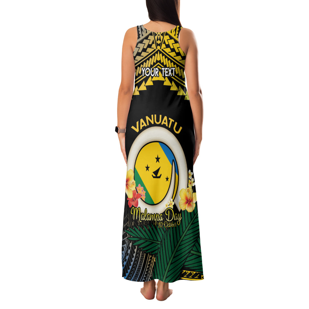Personalised Malampa Day Family Matching Tank Maxi Dress and Hawaiian Shirt Vanuatu Provinces Polynesian Pattern