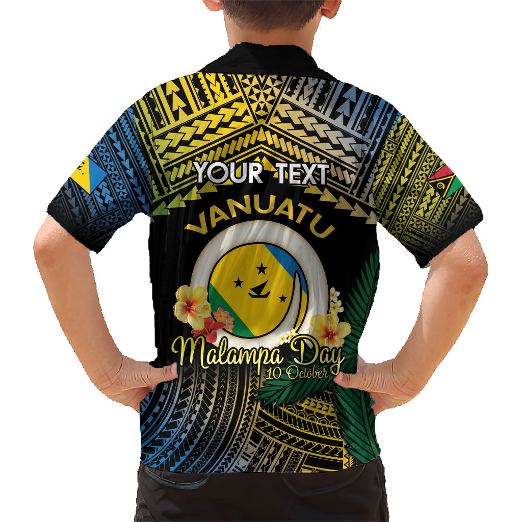 Personalised Malampa Day Kid Hawaiian Shirt Vanuatu Provinces Polynesian Pattern