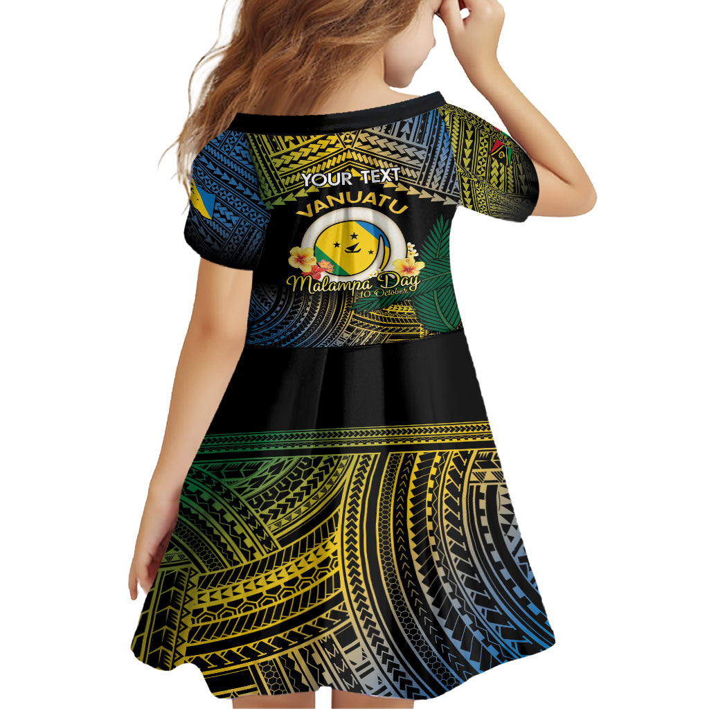 Personalised Malampa Day Kid Short Sleeve Dress Vanuatu Provinces Polynesian Pattern LT14 - Polynesian Pride