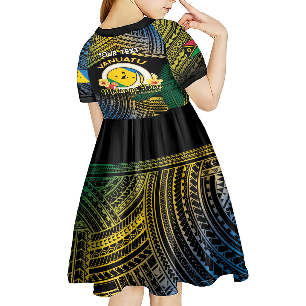 Personalised Malampa Day Kid Short Sleeve Dress Vanuatu Provinces Polynesian Pattern LT14 - Polynesian Pride