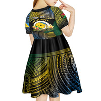 Personalised Malampa Day Kid Short Sleeve Dress Vanuatu Provinces Polynesian Pattern LT14 - Polynesian Pride