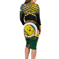 Personalised Malampa Day Long Sleeve Bodycon Dress Vanuatu Provinces Polynesian Pattern LT14 - Polynesian Pride