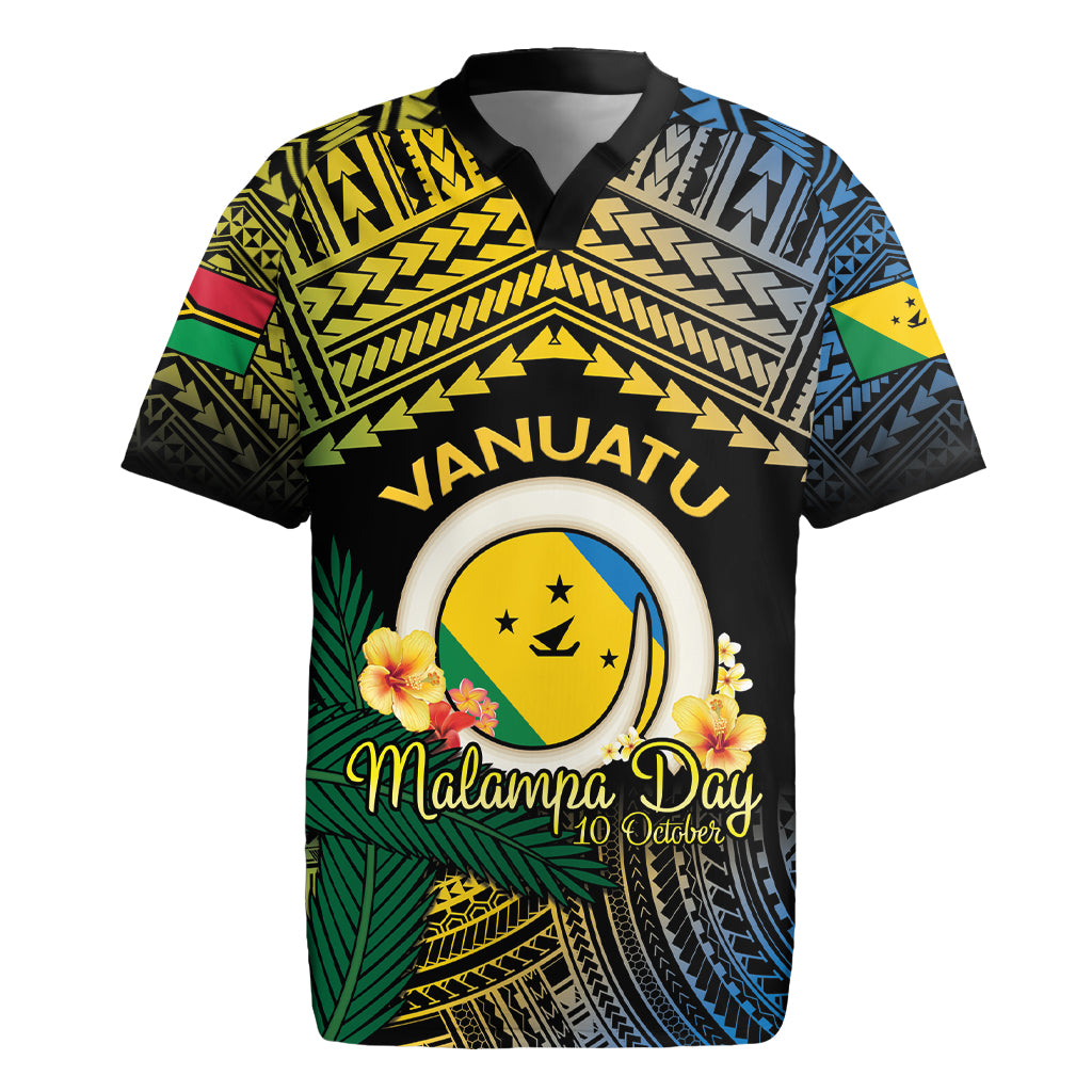 Personalised Malampa Day Rugby Jersey Vanuatu Provinces Polynesian Pattern