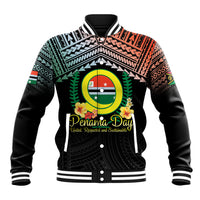 Personalised Penama Day Baseball Jacket Vanuatu Provinces Polynesian Pattern LT14 Unisex Black - Polynesian Pride