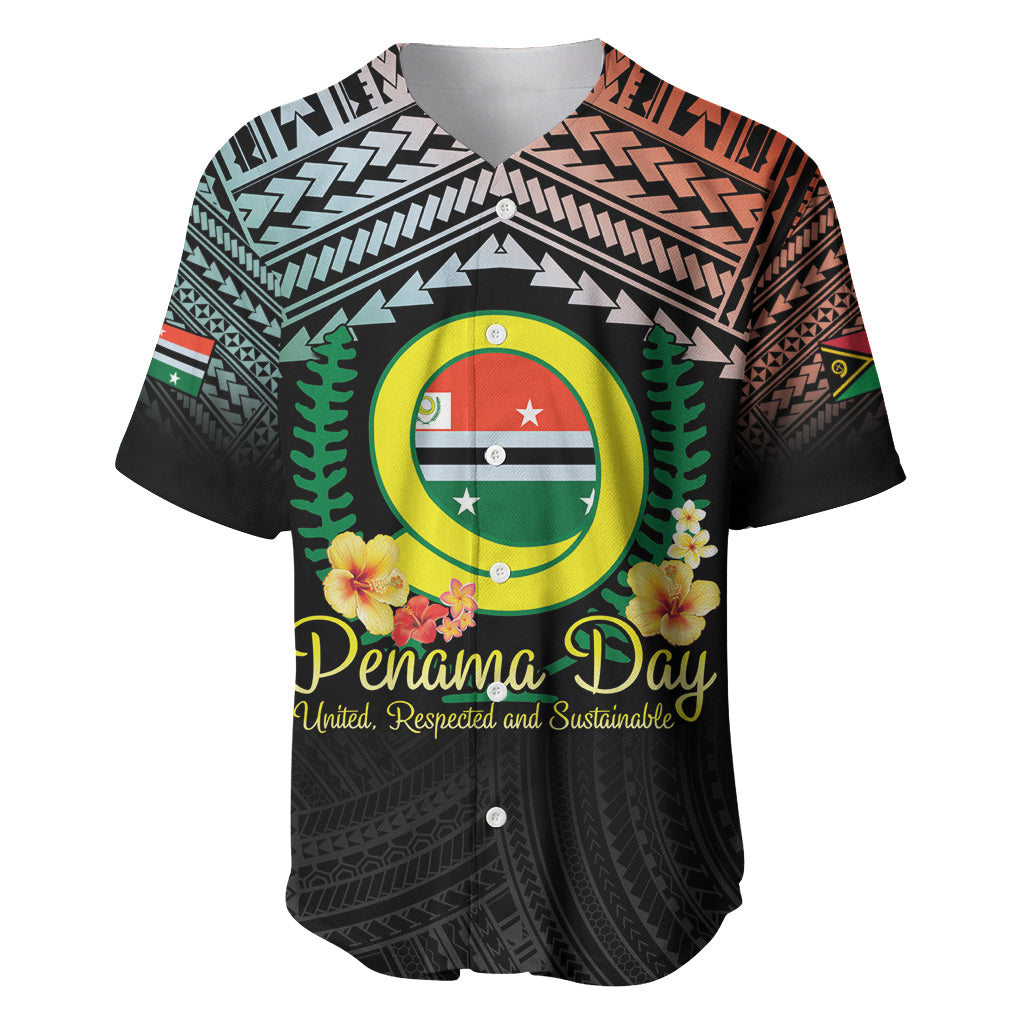 Personalised Penama Day Baseball Jersey Vanuatu Provinces Polynesian Pattern