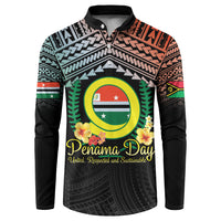 Personalised Penama Day Button Sweatshirt Vanuatu Provinces Polynesian Pattern LT14 Black - Polynesian Pride