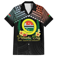 Personalised Penama Day Family Matching Puletasi and Hawaiian Shirt Vanuatu Provinces Polynesian Pattern LT14 Dad's Shirt - Short Sleeve Black - Polynesian Pride