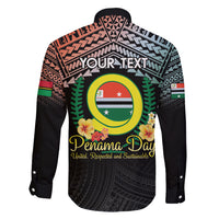 Personalised Penama Day Family Matching Tank Maxi Dress and Hawaiian Shirt Vanuatu Provinces Polynesian Pattern